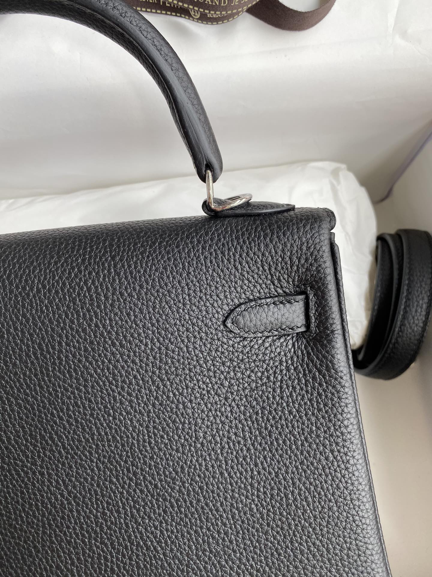 HERMÈS Kelly Silver-tone Hardware 25 28