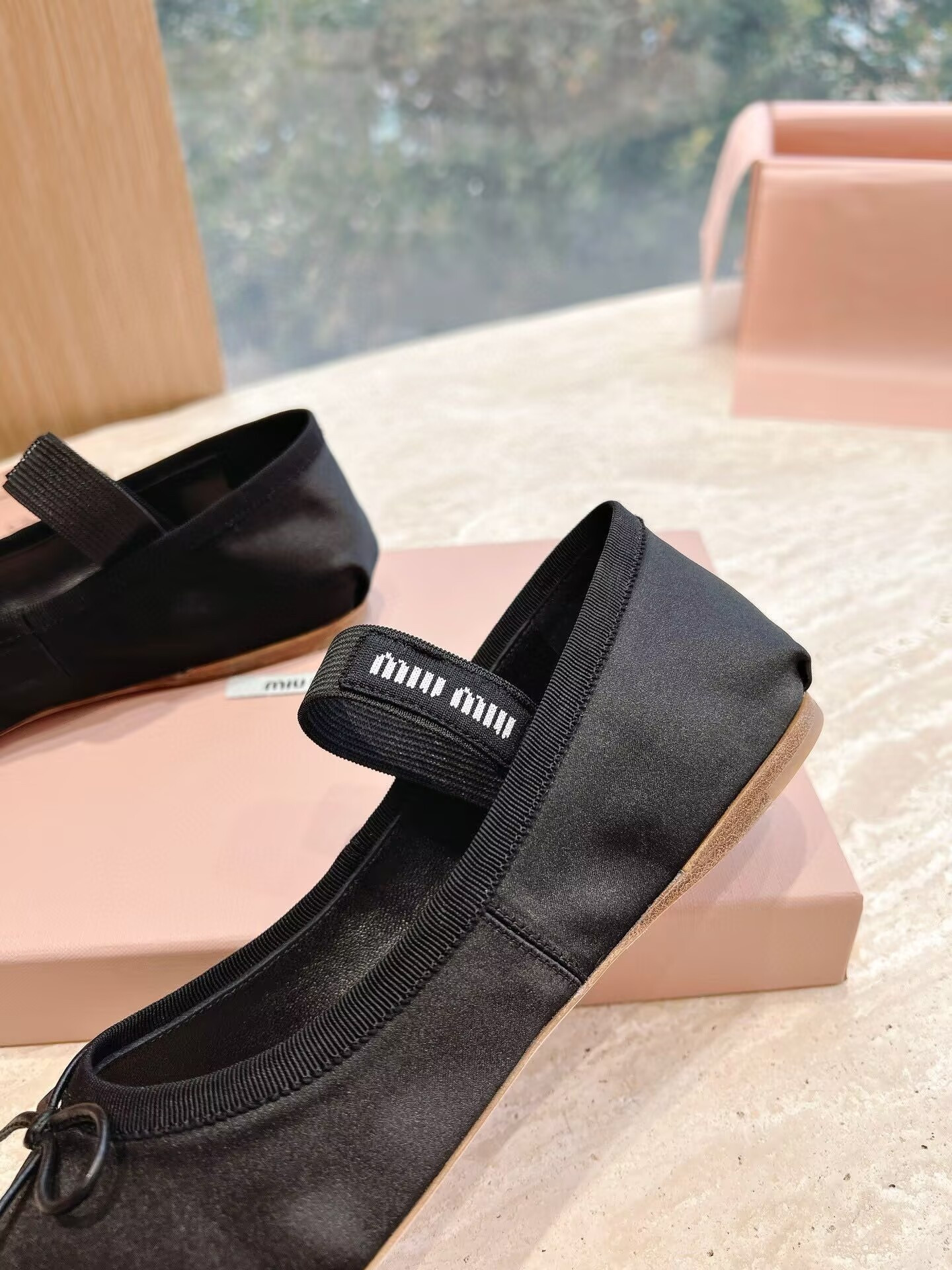 UA Miu Miu Satin Ballerinas