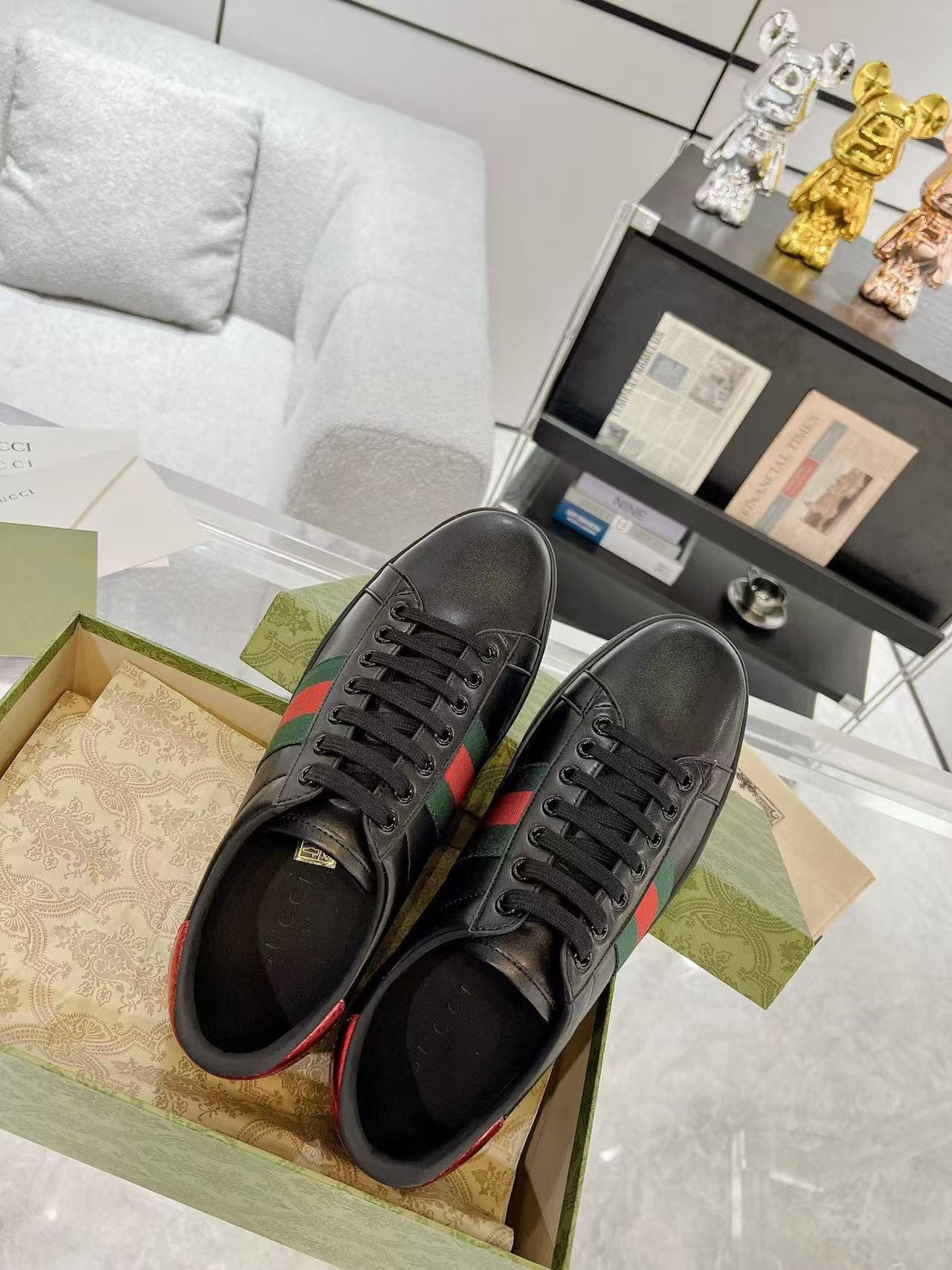 ua G*u*i ace sneaker black