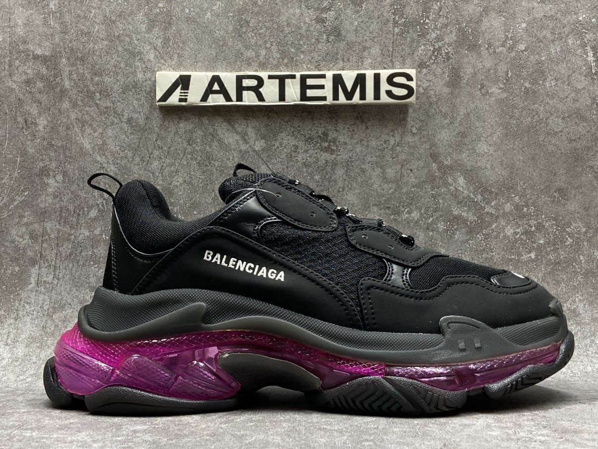 Balenciga Triple S Black Purple Clear Sole