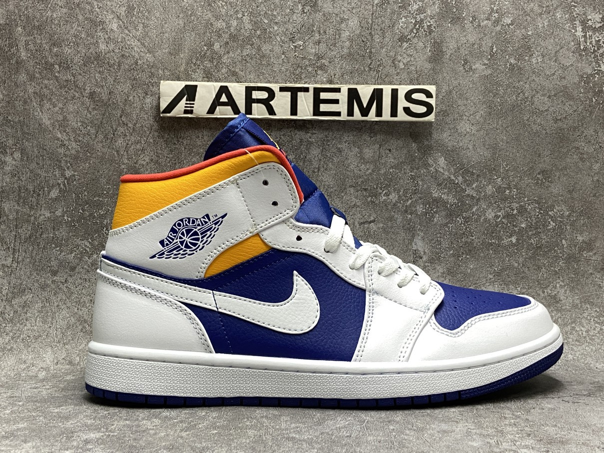 Air Jordan 1 Mid Royal Blue Laser Orange