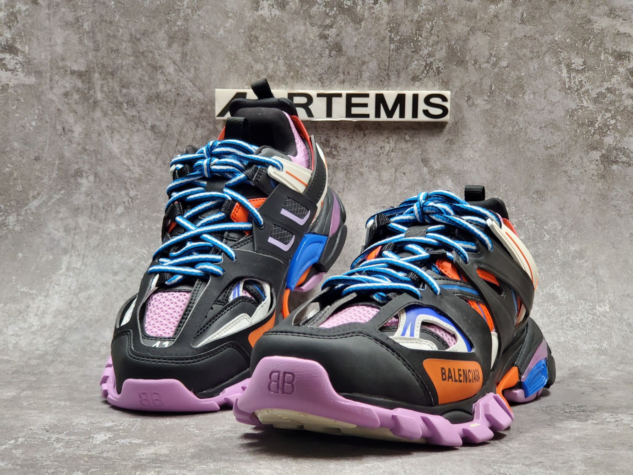 Balenciga Track Trainers Black Orange