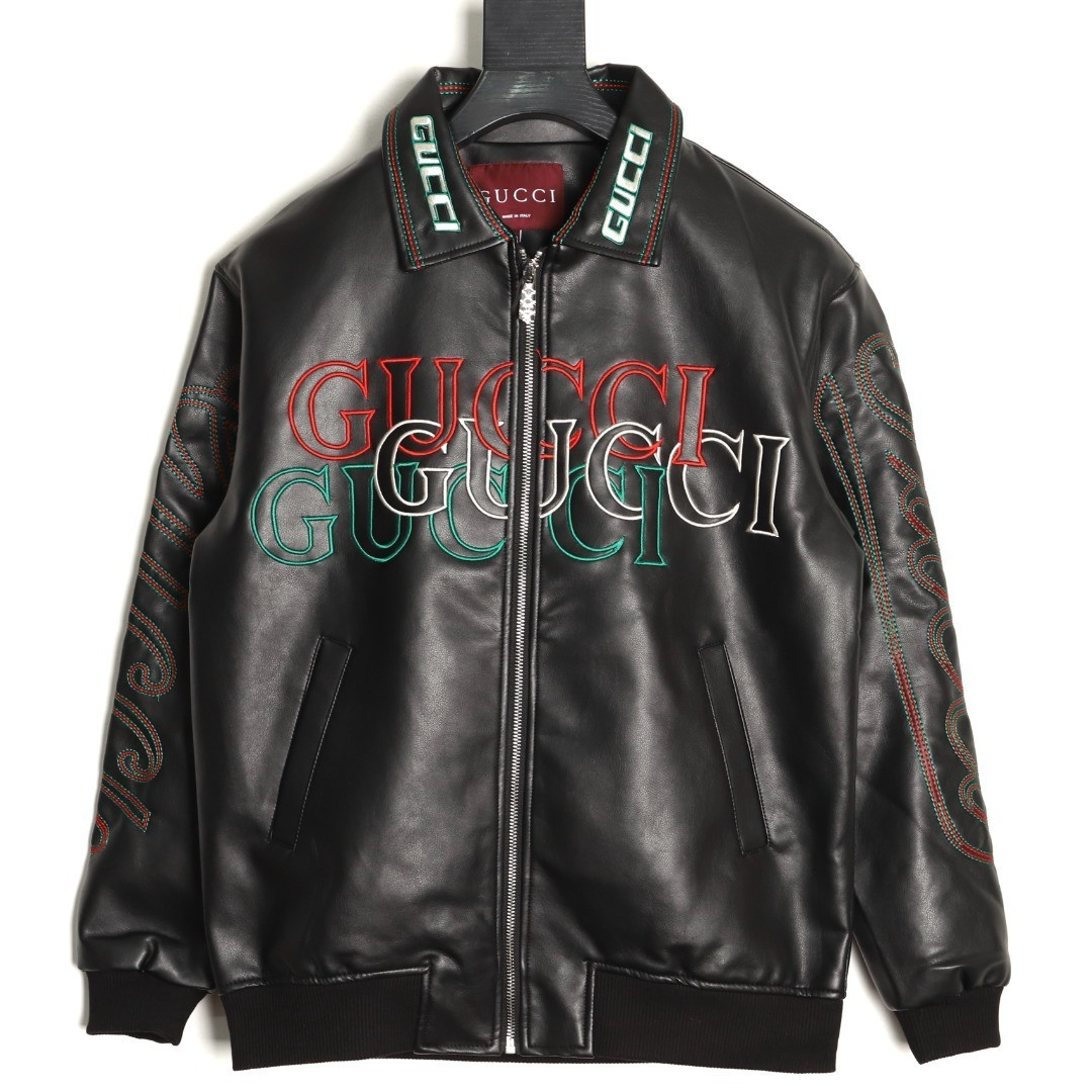 G*u*i leather jacket