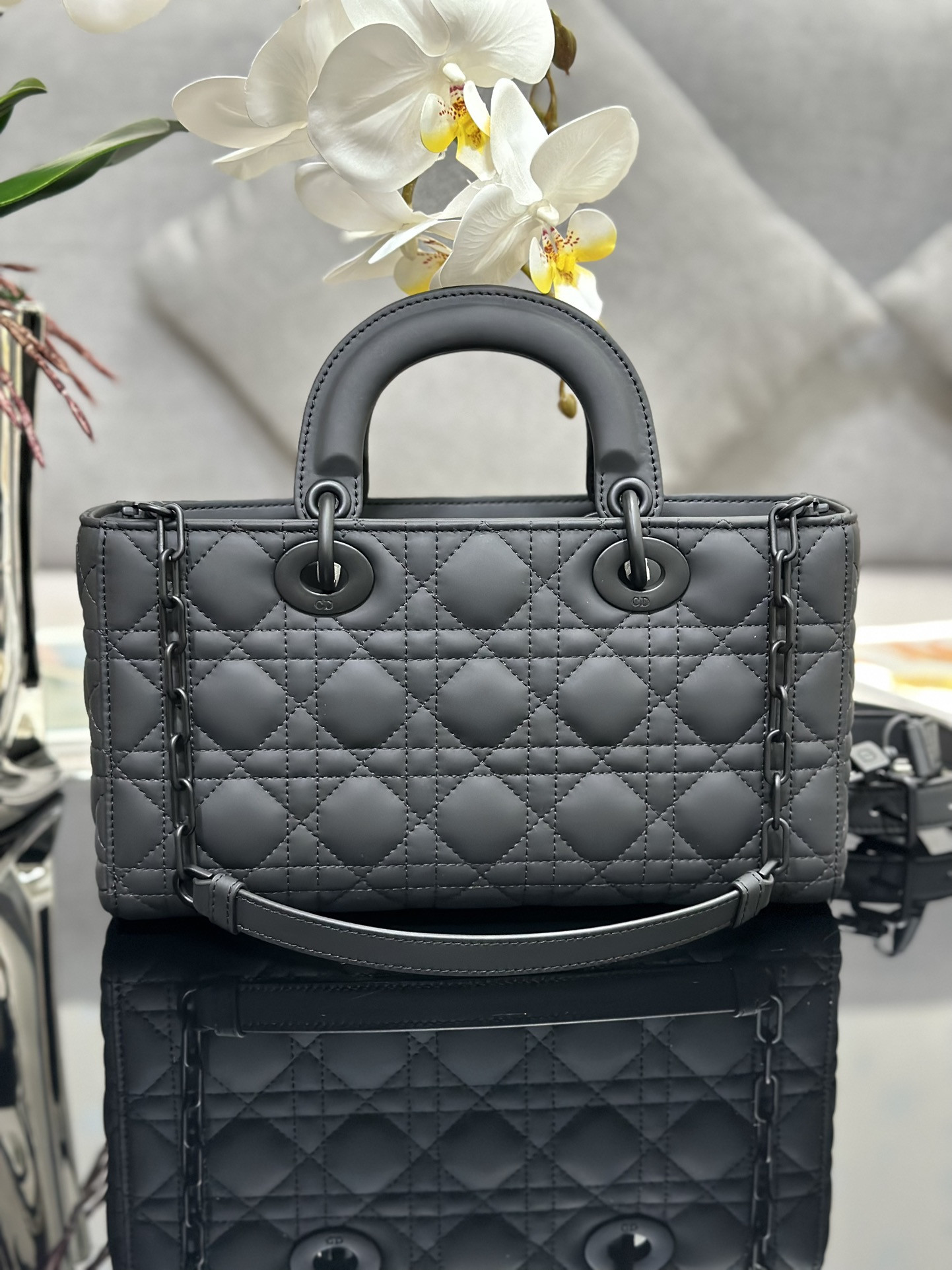 D*or lady d-joy bag medium gray 26 x 13.5 x 5 cm