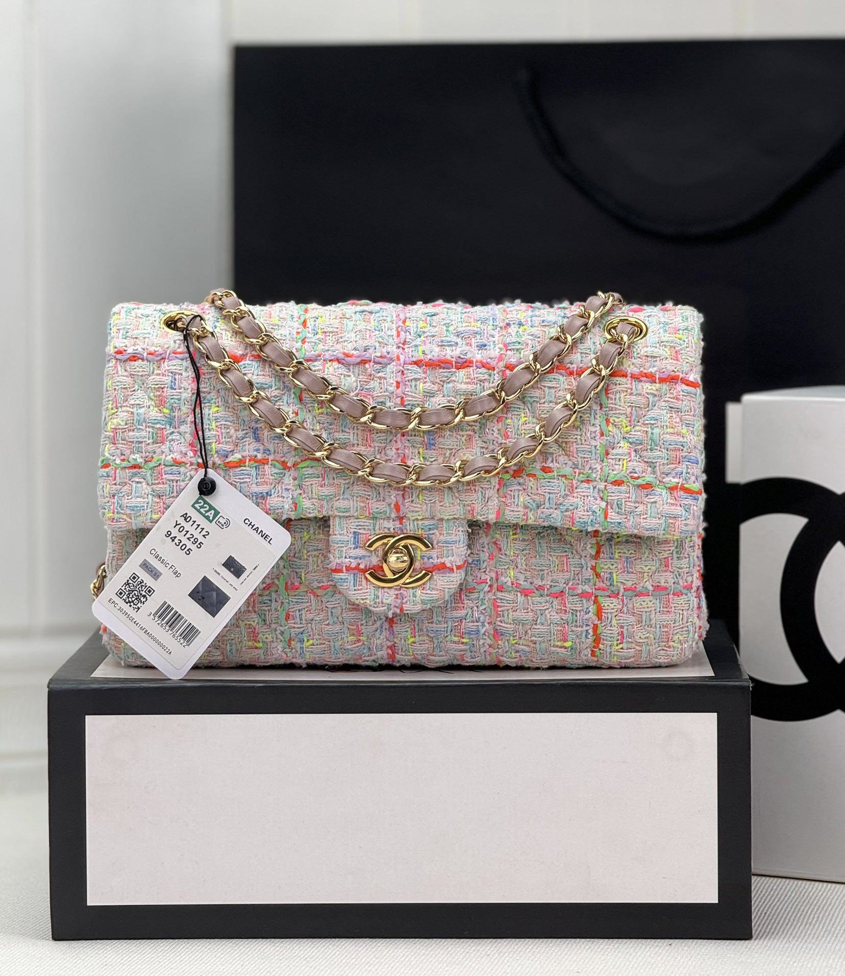 Ch*el classic 11.12 handbag  4.7 × 7.8 × 2.3 in