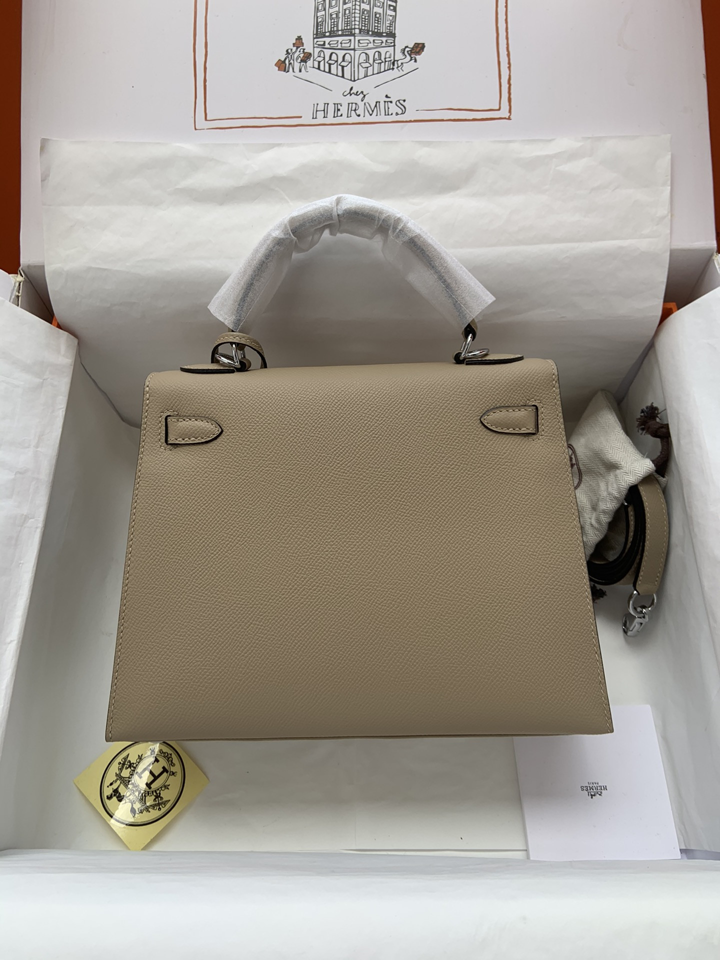 HERMÈS Kelly Silver-tone Hardware 25 28