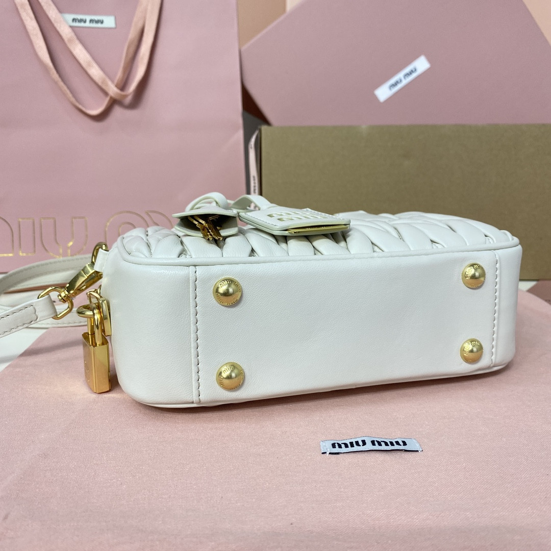 Miu Miu Arcadie matelassé nappa leather bag 13x19x6cm