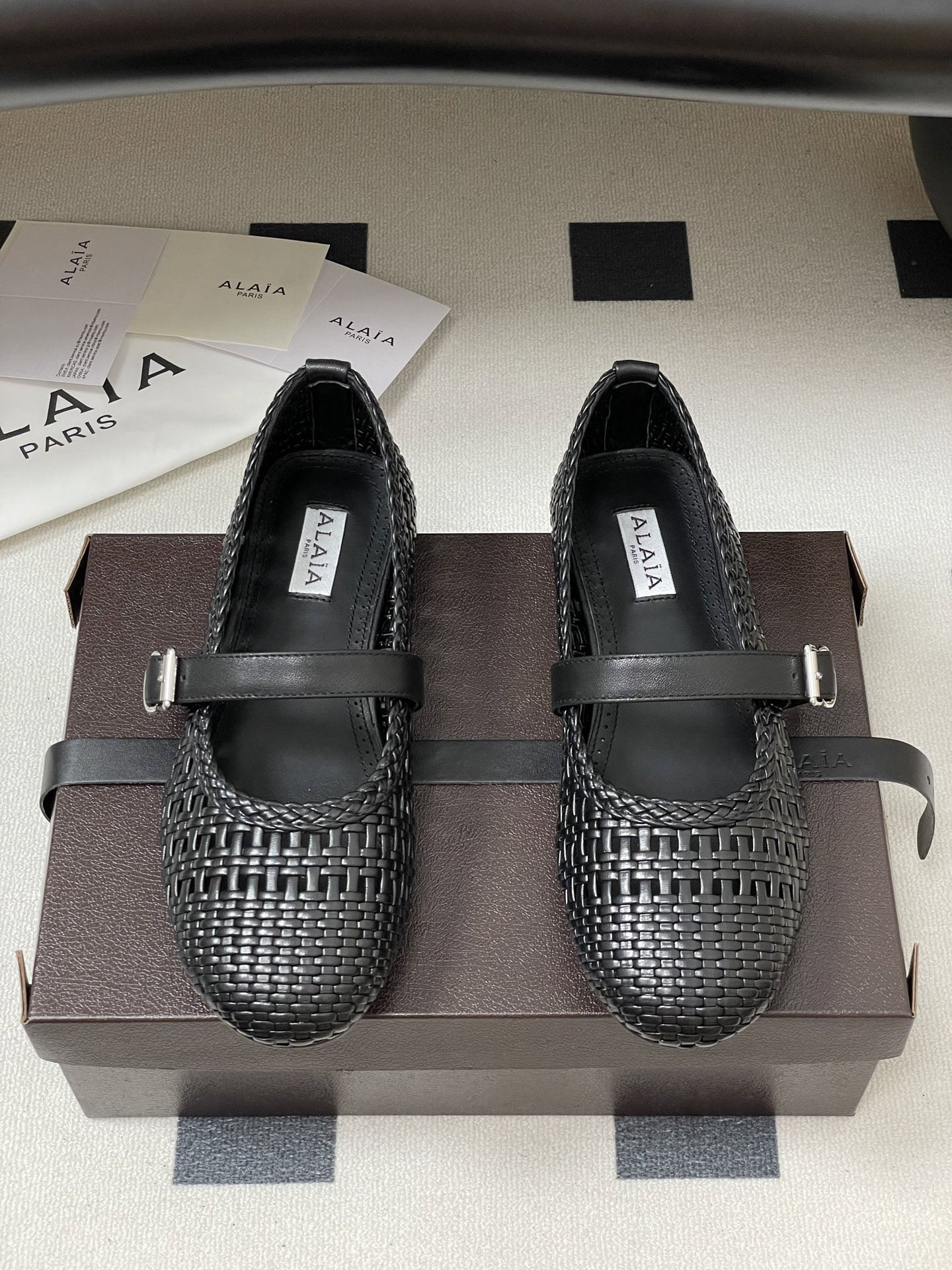 UA Alaïa Hollow Woven Mary Jane Flats(Customized Size 7-10 days production time)