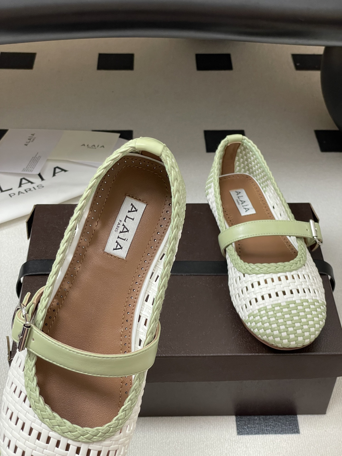 UA Alaïa Hollow Woven Mary Jane Flats(Customized Size 7-10 days production time)