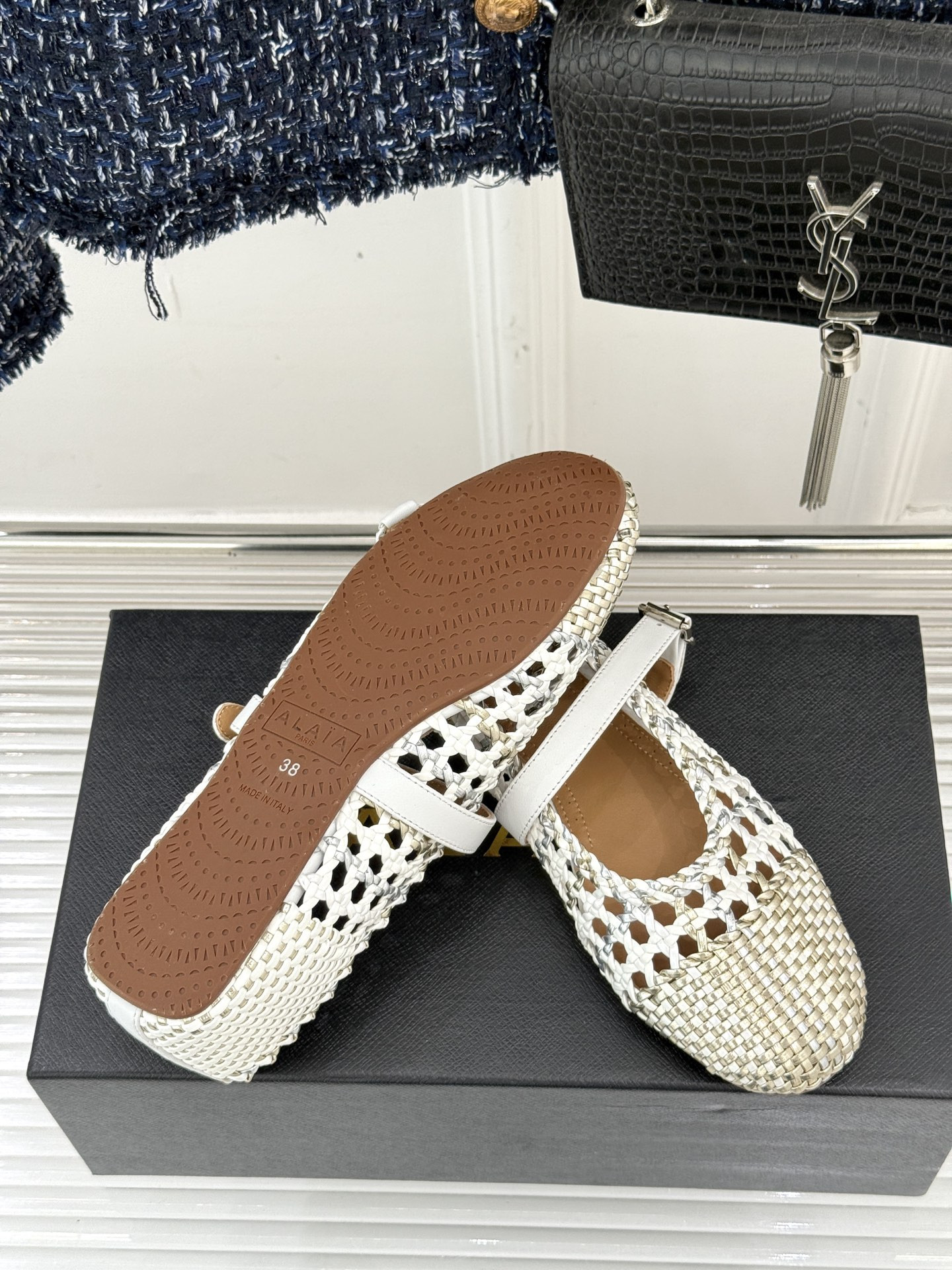 UA Alaïa Hollow Woven Mary Jane Flats(Customized Size 7-10 days production time)