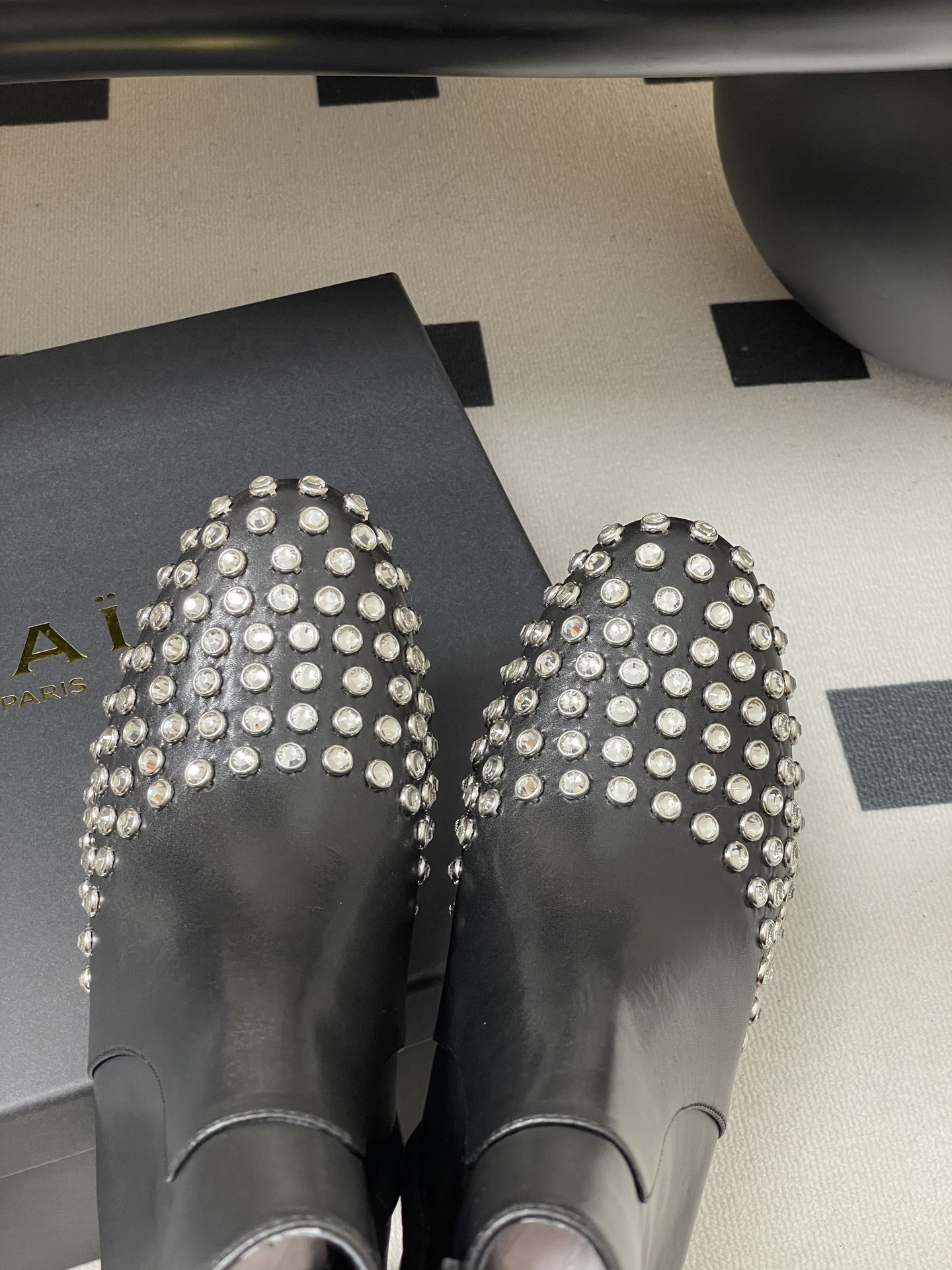 ua alaia crystal Di*m*nd boots 5.5cm heel(customized size 7-10 days production time)