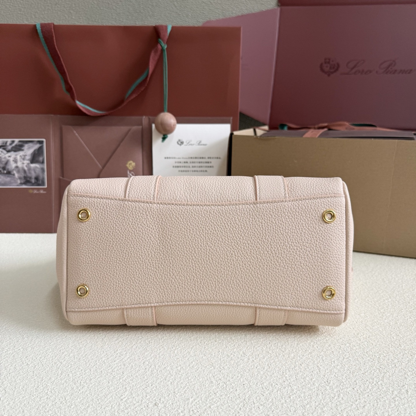 L**o p*ana loom bag l25 grained calfskin 25x18x12.5cm