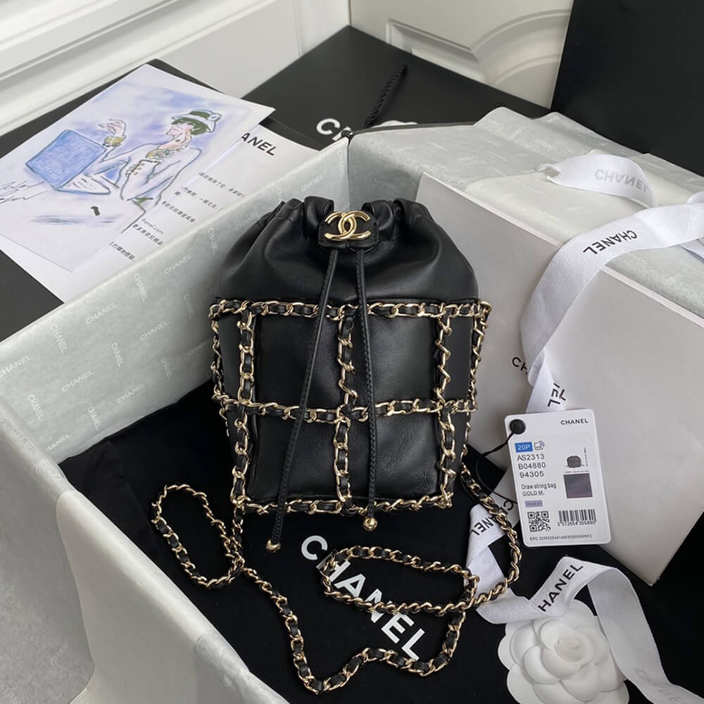 Ch*el small drawstring bag