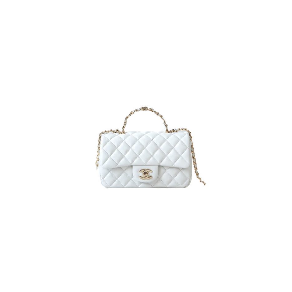 Ch*el mini flap with top handle