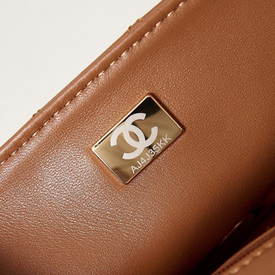 Ch*el mini flap with top handle