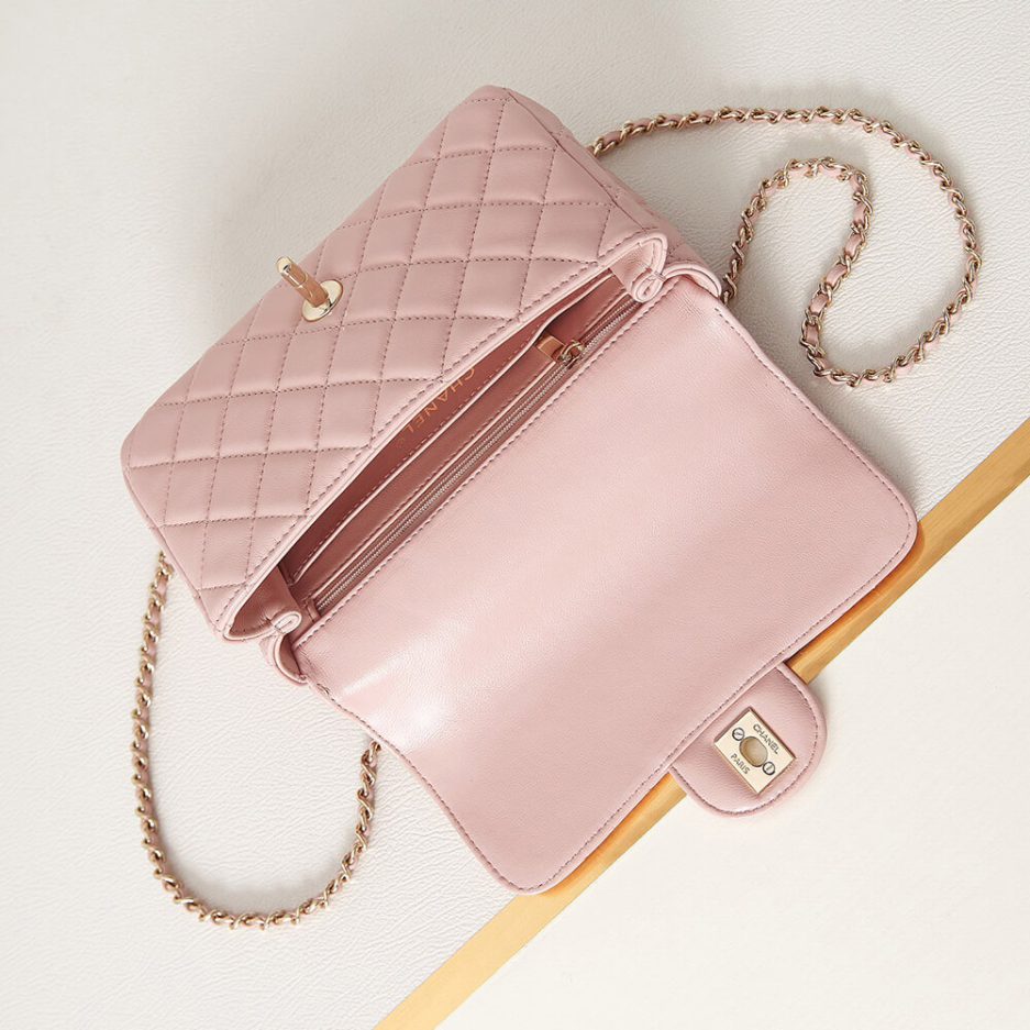 Ch*el mini flap with top handle