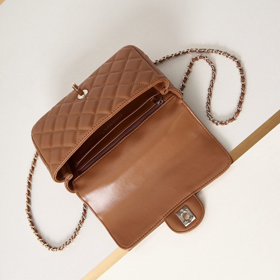 Ch*el mini flap with top handle