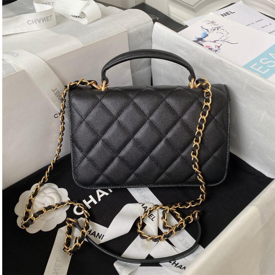 Ch*el mini flap with top handle