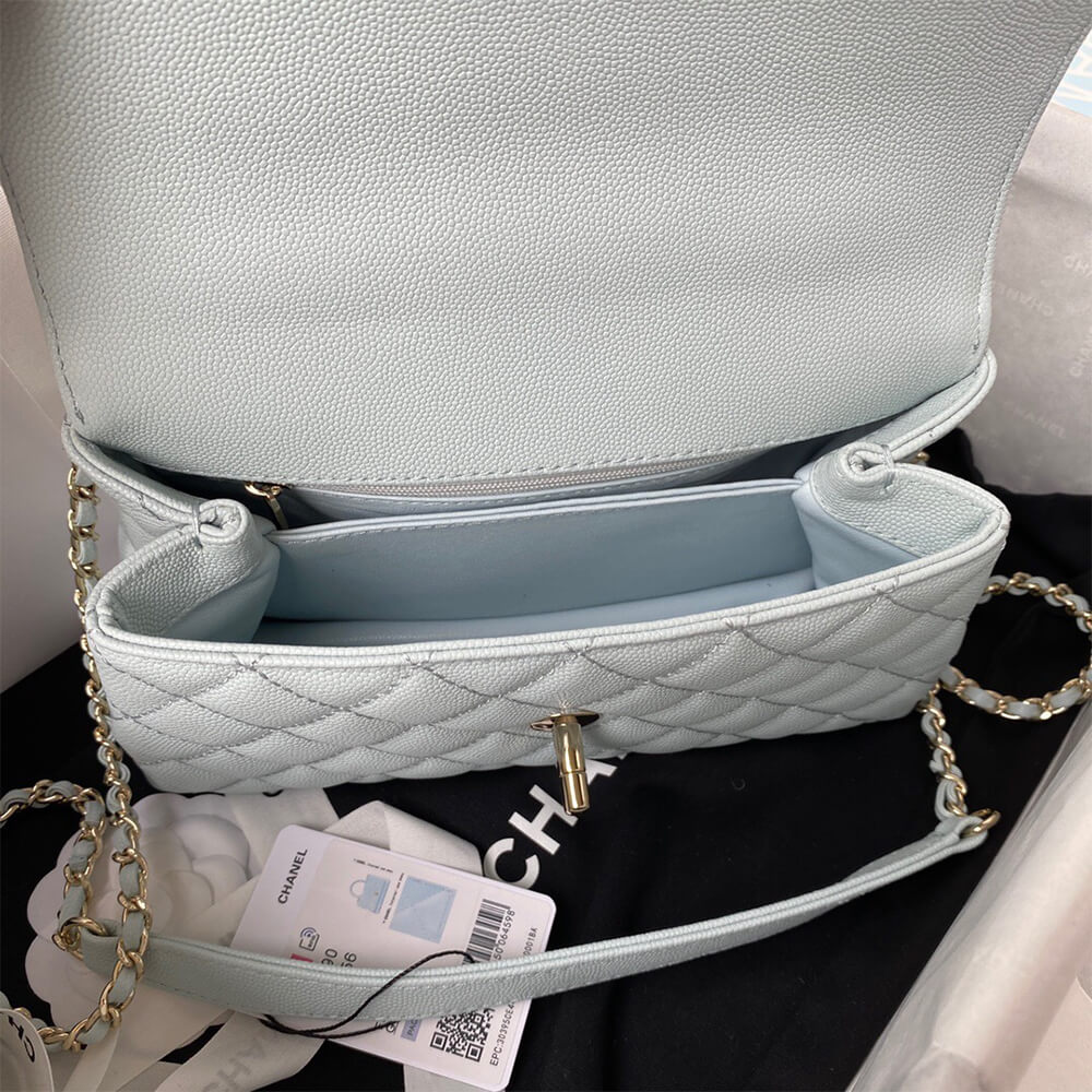 Ch*el coco handle bag small